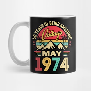 50 Years Old Vintage Legends Born May 1974 50th Birthday Mug